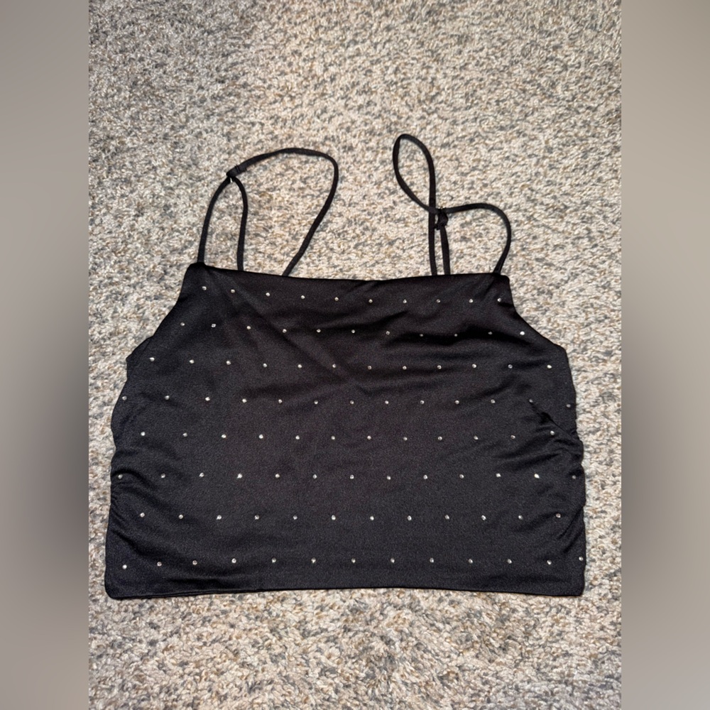 Forever 21 Black Camisole with Rhinestones